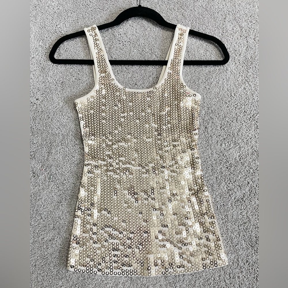 Express Gold Sequin Tank Top
